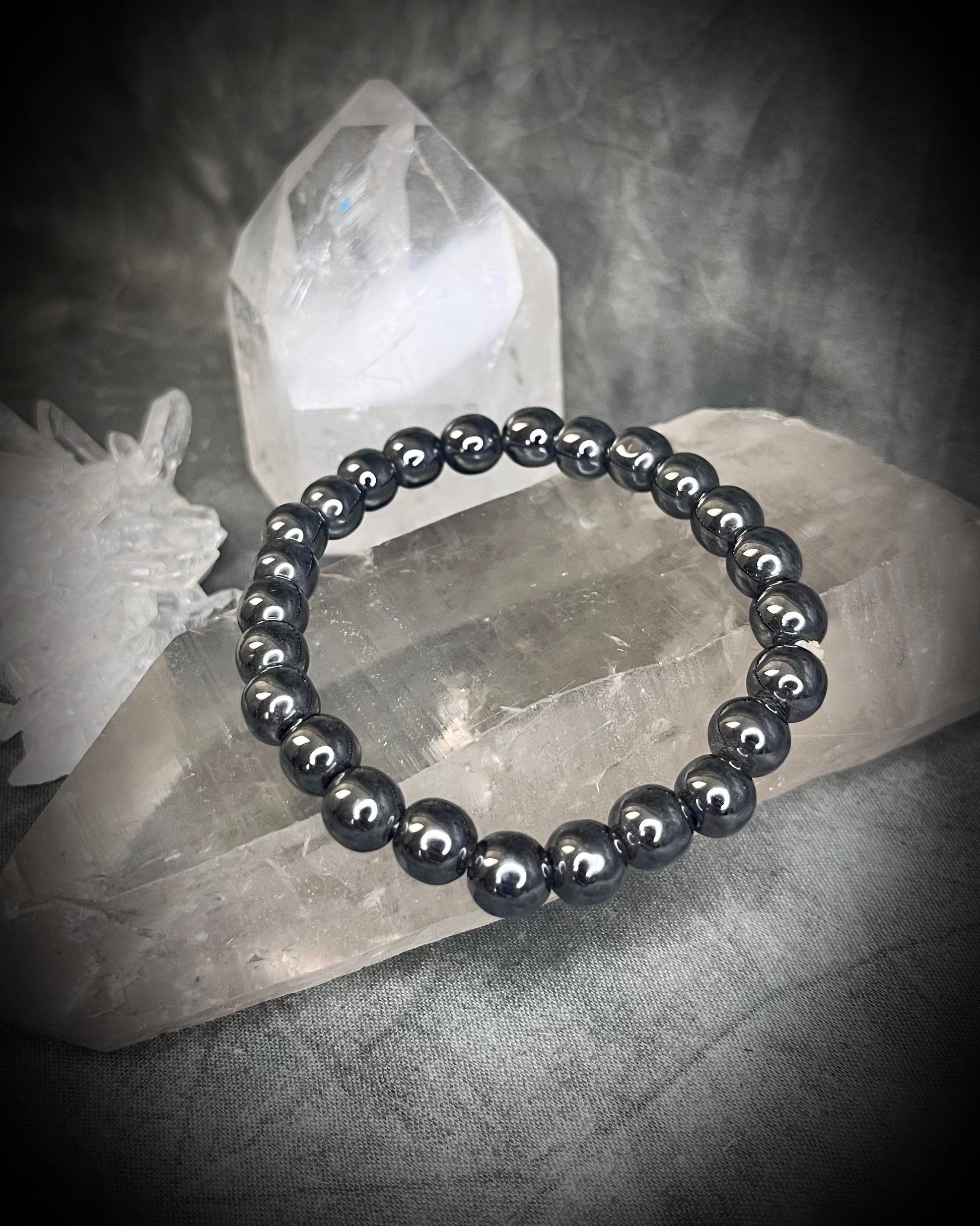 Raw stone, natural crystal healing beaded bracelets for protection, grounding, emf shielding and gemstone magic!  Crystal stacking bracelets for modern maximalism and dopamine dressing!