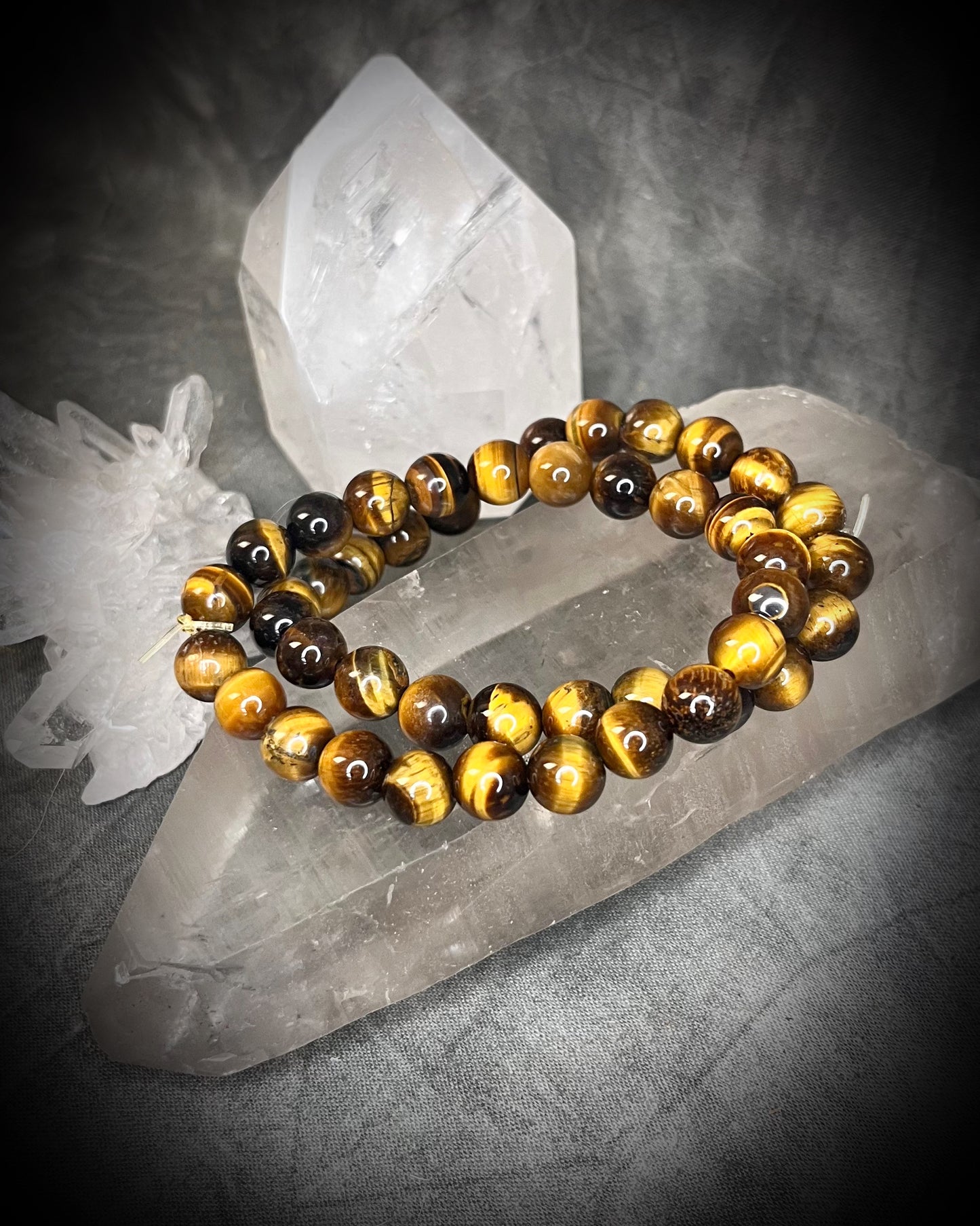 Raw stone, natural crystal healing beaded bracelets for protection, grounding, emf shielding and gemstone magic!  Crystal stacking bracelets for modern maximalism and dopamine dressing!