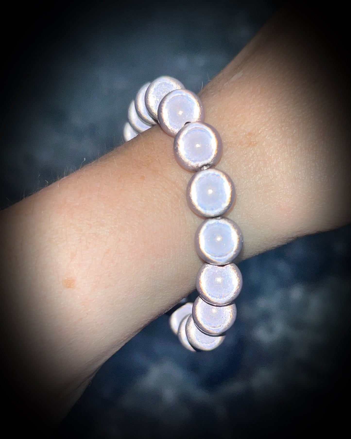 Colorful Eclipse bracelets from Become Spellbound! Magical illusion bracelets for stacking, parties, summer jewelry, festivals, raves, travel jewelry and more! Gift for her, oyster pearl beaded bracelet.