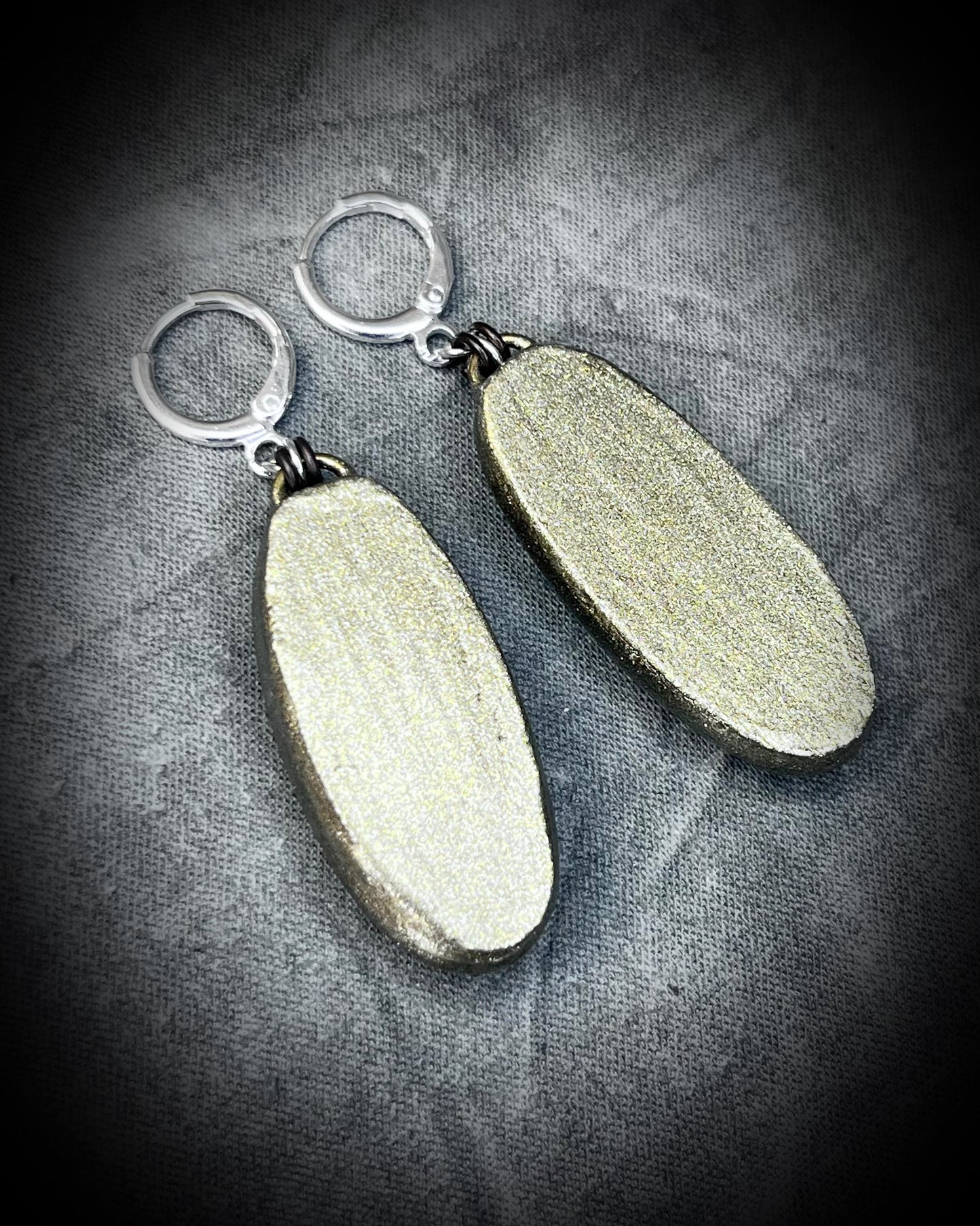 Sterling silver mixed metal gold dangle earrings, handmade green kyanite crystal gemstone earrings, holiday gift for her, made in the USA.