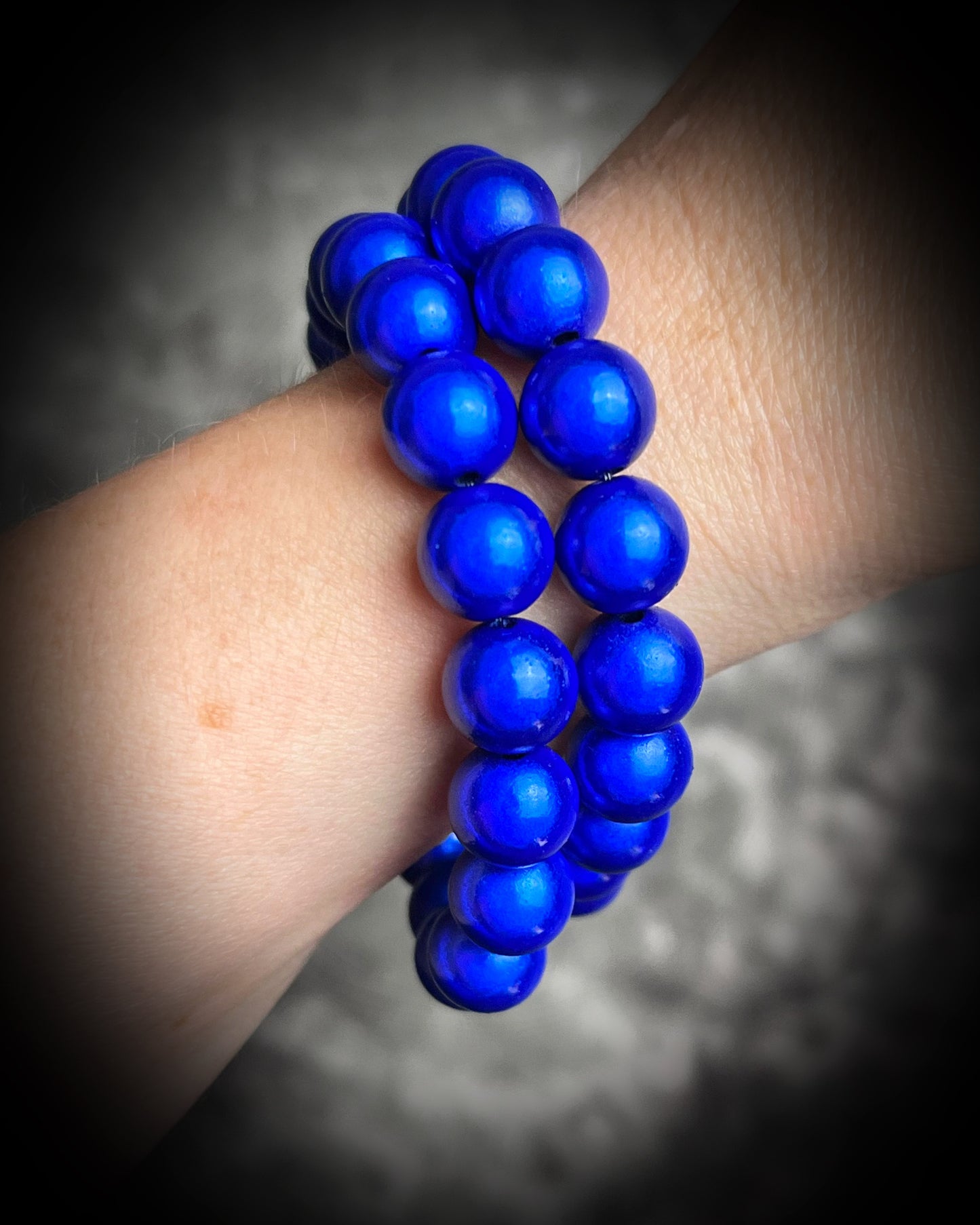 Colorful Eclipse bracelets from Become Spellbound! Magical illusion bracelets for stacking, parties, summer jewelry, festivals, raves, travel jewelry and more! Gift for her, cobalt blue beaded bracelet.