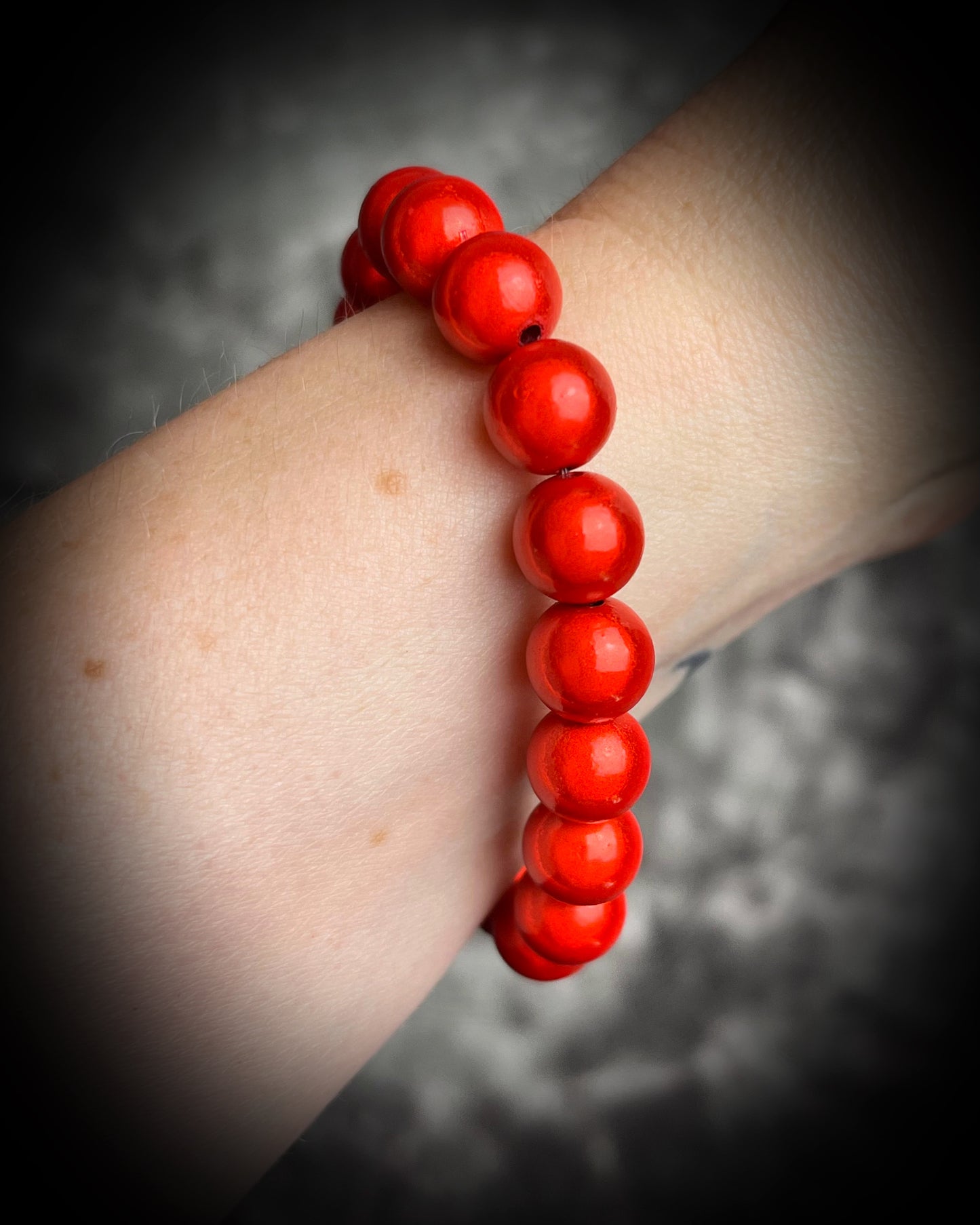 Colorful Eclipse bracelets from Become Spellbound! Magical illusion bracelets for stacking, parties, summer jewelry, festivals, raves, travel jewelry and more! Gift for her, fire red beaded bracelet.