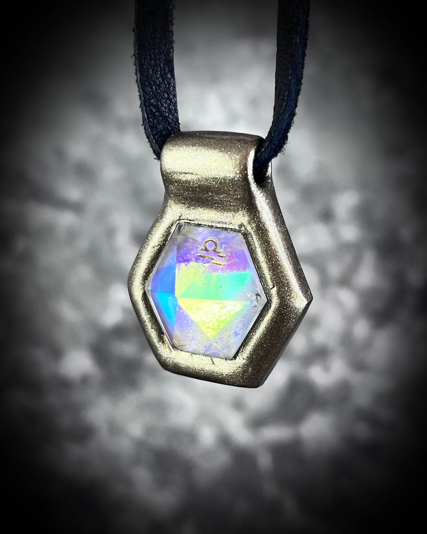 Quartz Gemstone Opalescent Libra Handmade Crystal Healing Spiritual Talisman for LIBRA Zodiac