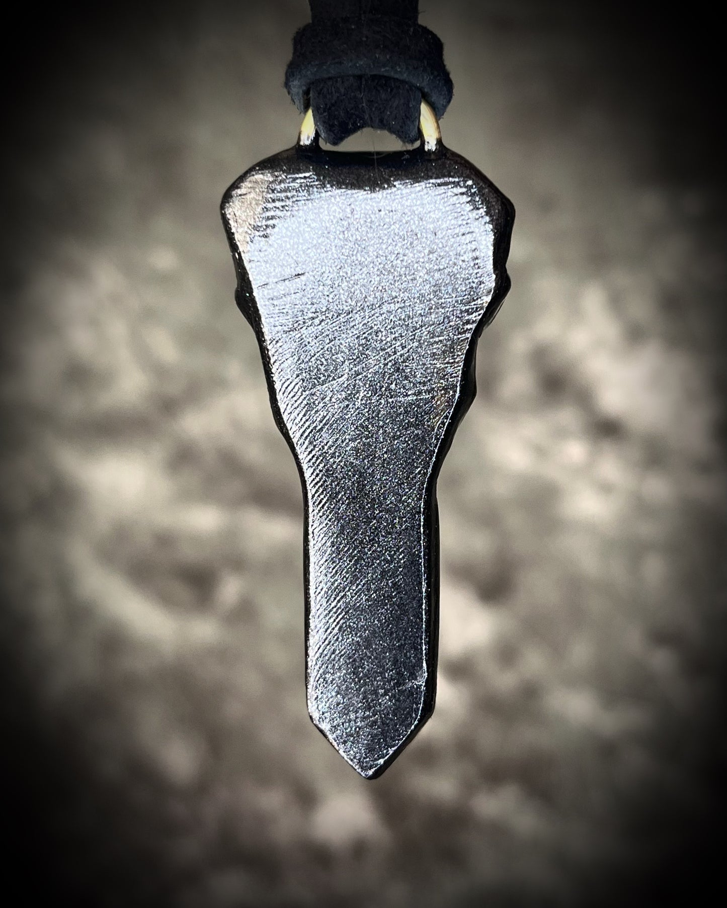 Black rainbow quartz crystal skull necklace on black leather. Macabre gothic jewelry for her, halloween gemstone jewelry for fall 2025 gift for him.