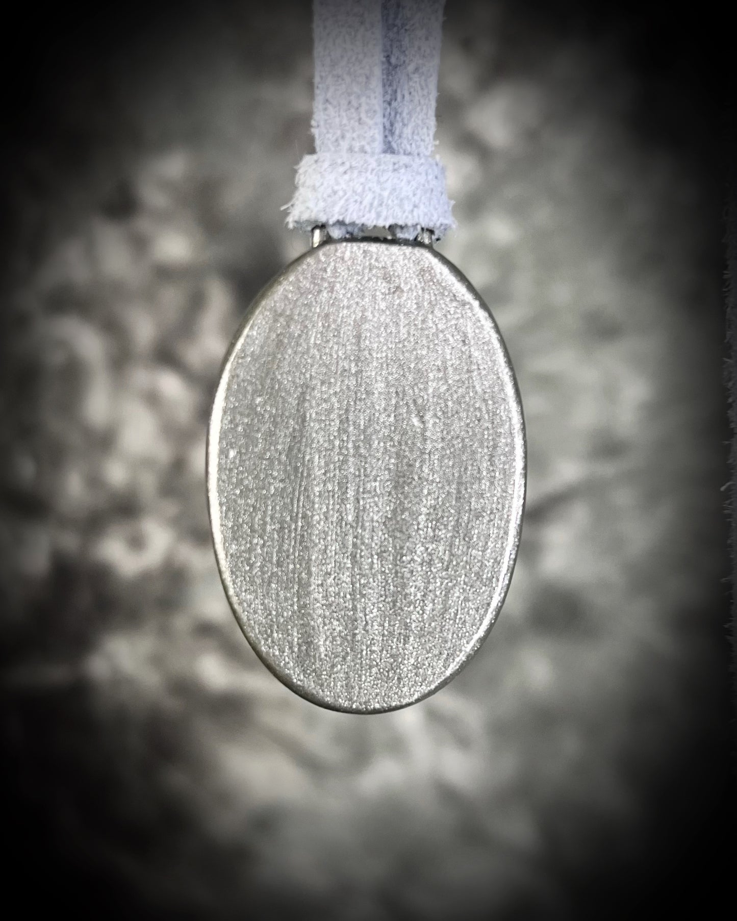 Chrysoprase oval pendant in silver tone setting on silver leather cord. Healing crystal necklace for joy, love, and emotional balance. Handmade mystical jewelry, perfect for layering, meditation, or as a statement gemstone talisman.