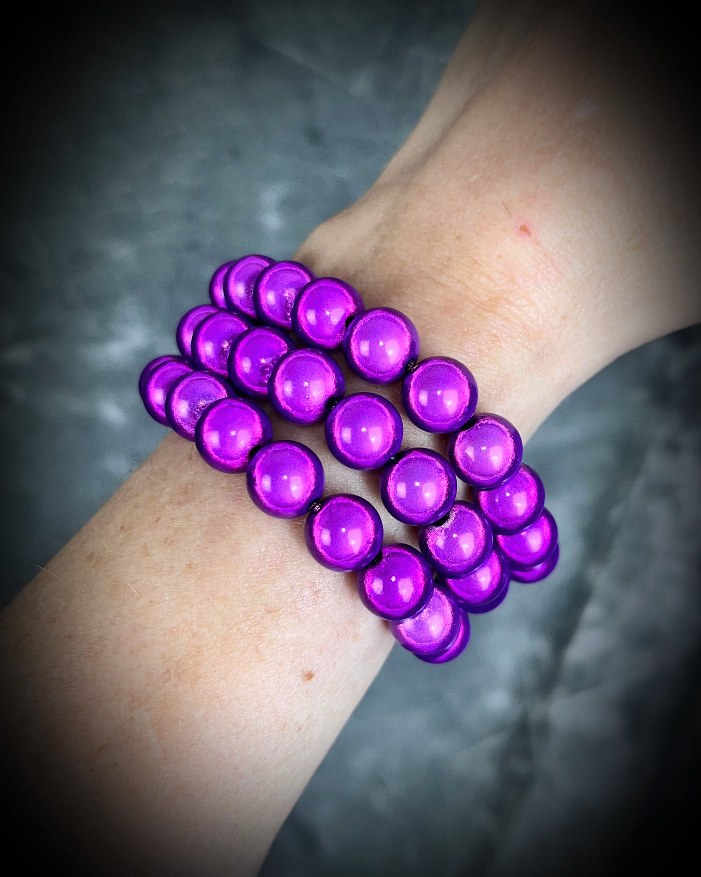 Colorful Eclipse bracelets from Become Spellbound! Magical illusion bracelets for stacking, parties, summer jewelry, festivals, raves, travel jewelry and more! Gift for her, magenta pink beaded bracelet.