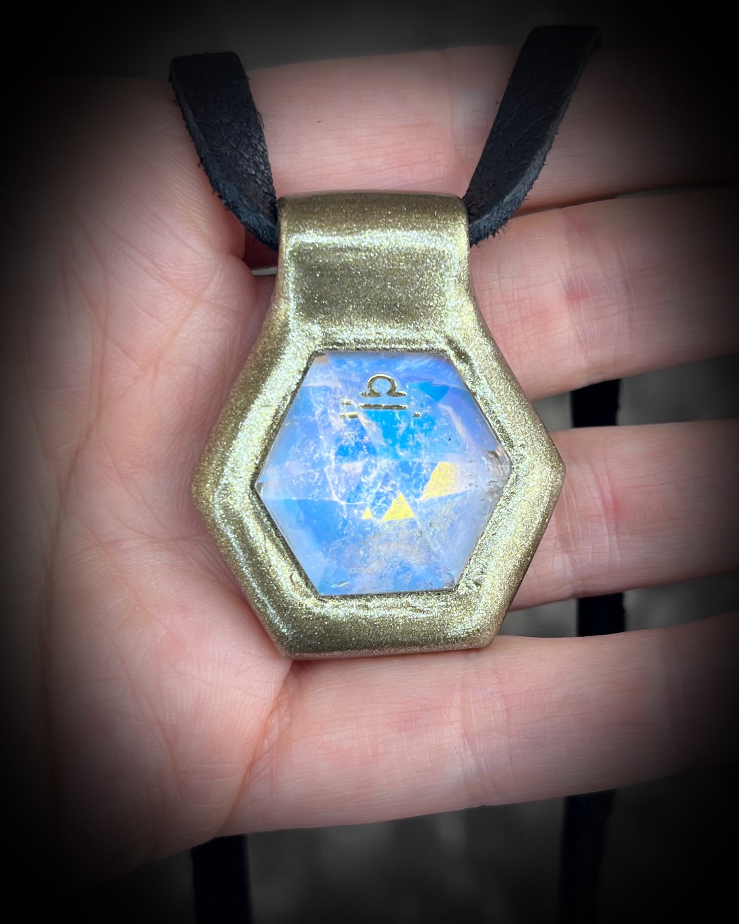Quartz Gemstone Opalescent Libra Handmade Crystal Healing Spiritual Talisman for LIBRA Zodiac