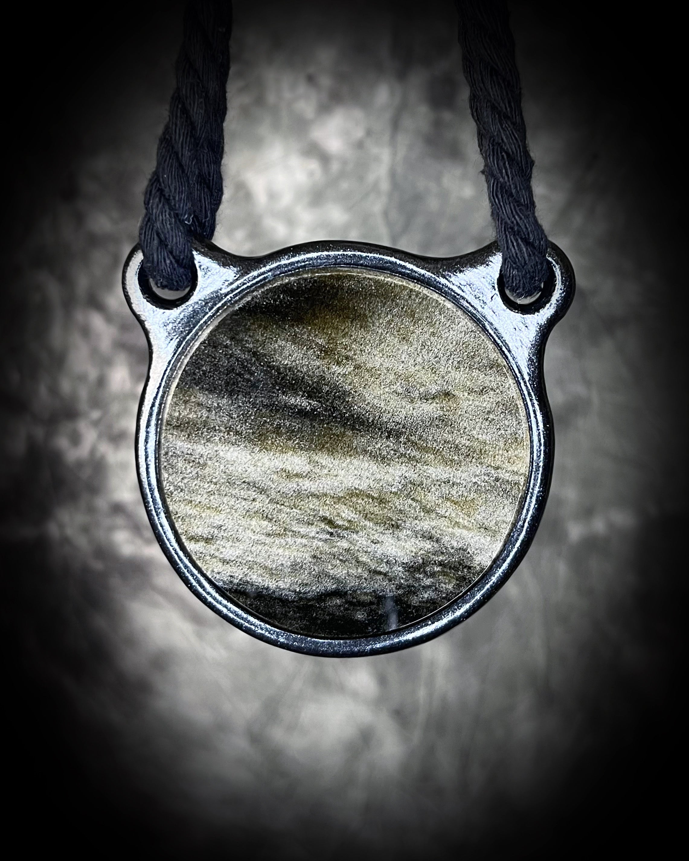Gold Sheen Obsidian Scrying Talisman