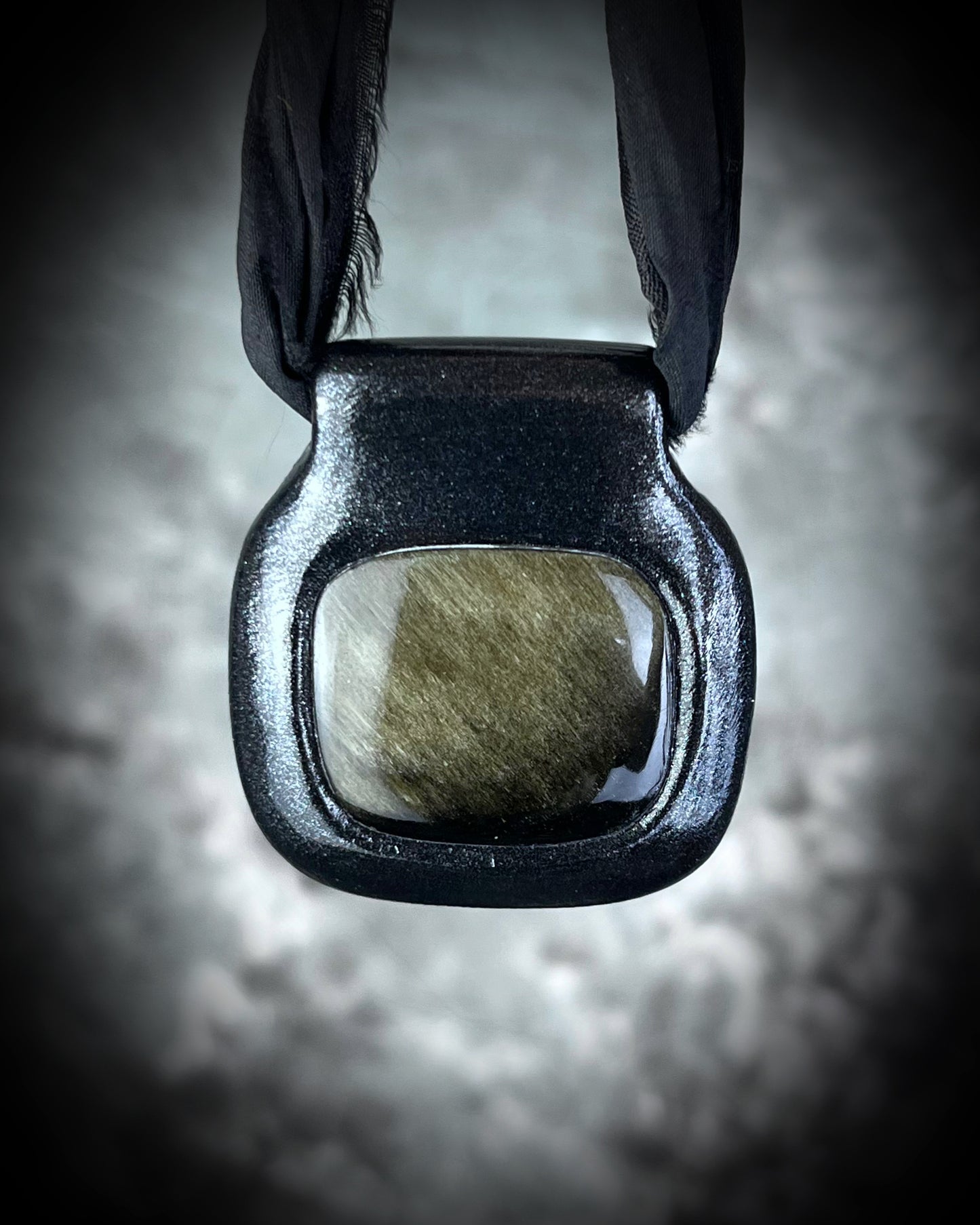 Gold Sheen Obsidian Handmade Talisman – Empower your inner strength with the gift of protective black crystal, perfect for healing and grounding energy.