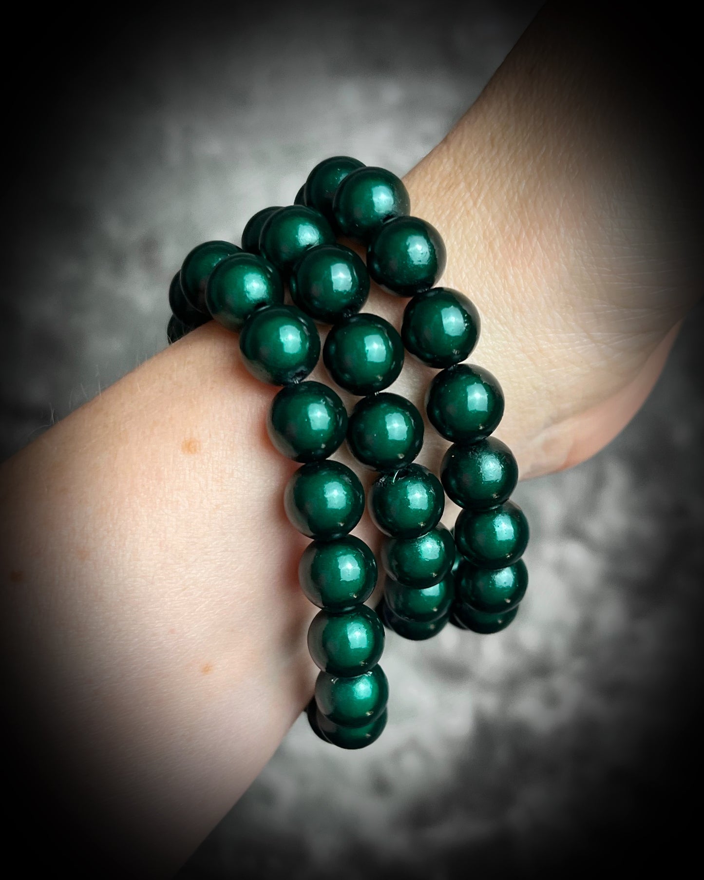 Colorful Eclipse bracelets from Become Spellbound! Magical illusion bracelets for stacking, parties, summer jewelry, festivals, raves, travel jewelry and more! Gift for her, Forest green beaded bracelet.