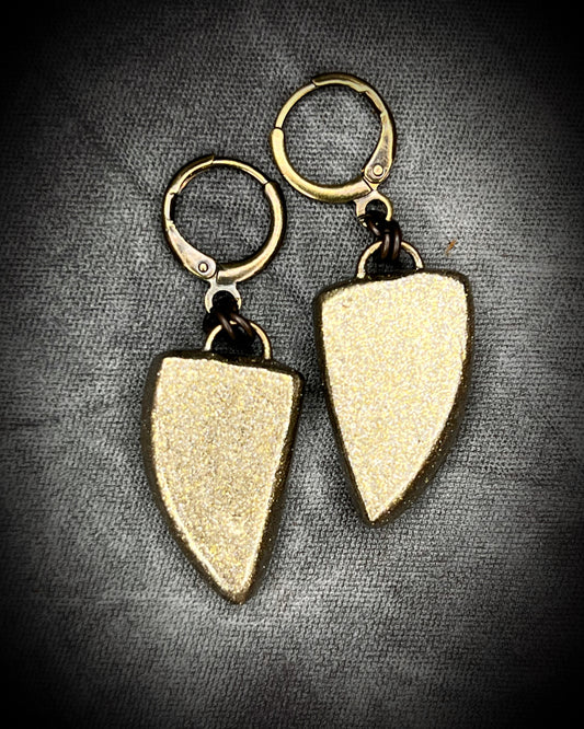 Malachite Dangle Earrings in Gold Finish - Earthy and Empowering Drop Earrings gift for her. Goddess inspired jewelry.