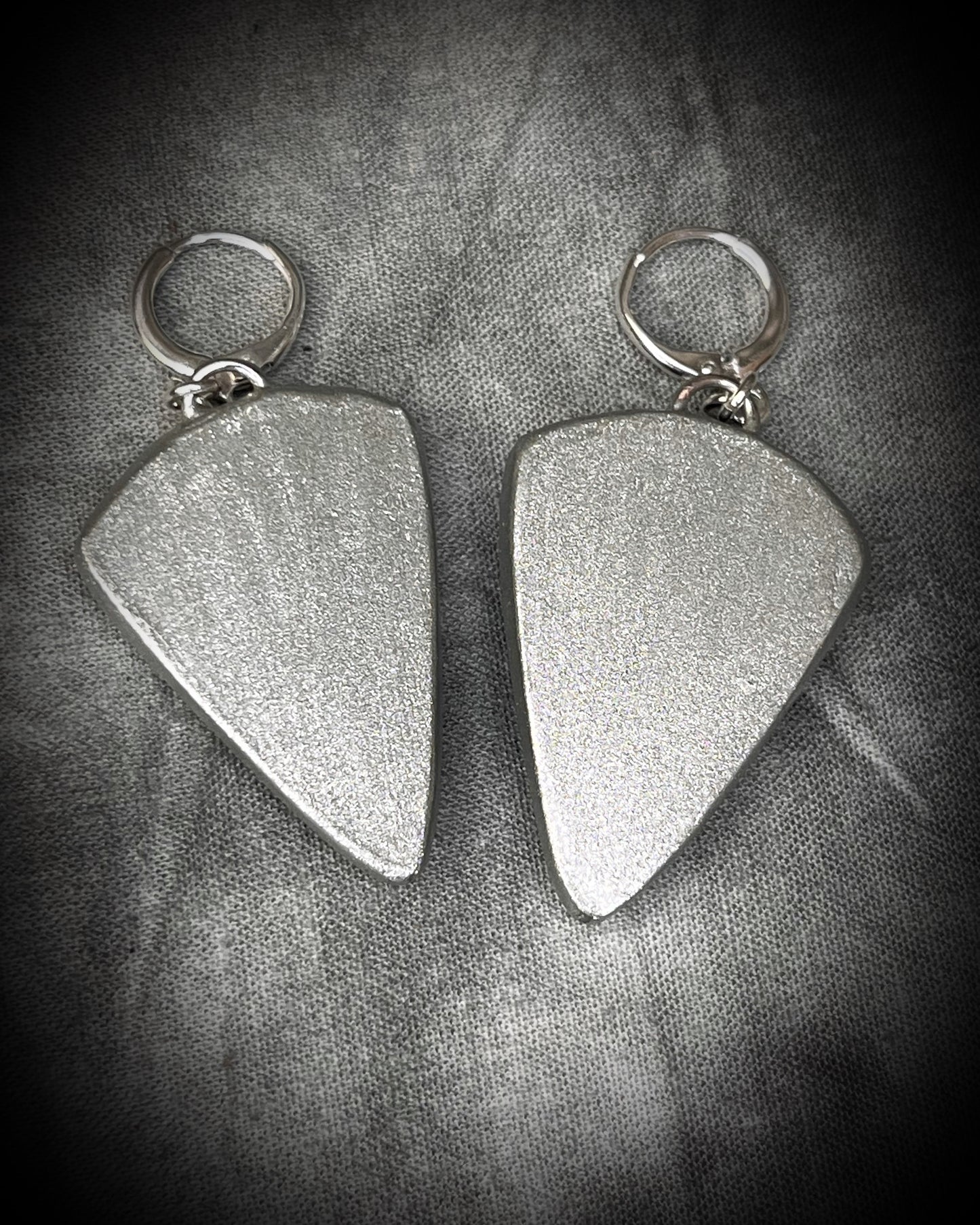Pair of glowing lilac moss agate earrings with sterling plated huggie hooks, silver earrings gift for her.