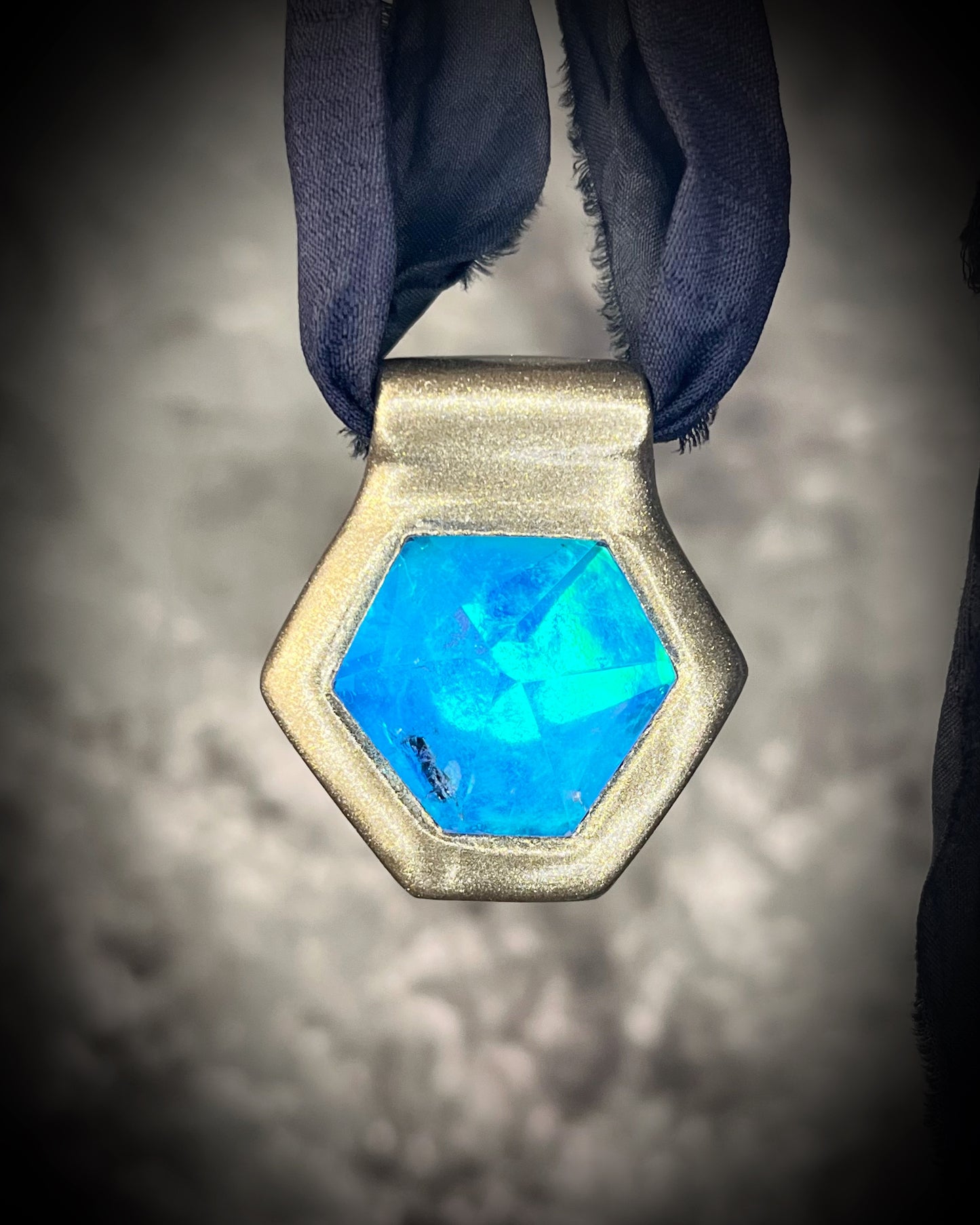 Quartz crystal Turquoise Flash handmade Gold necklace, hung from leather or recycled silk for a personalized and customizable boho vibe. Best jewelry in Baltimore for summer, travel, pregnancy or everyday magic!
