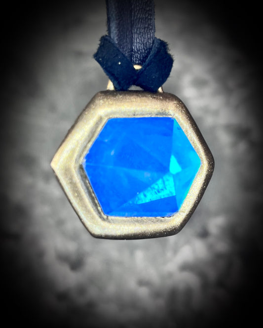 Quartz crystal Turquoise Flash handmade Gold necklace, hung from leather or recycled silk for a personalized and customizable boho vibe. Best jewelry in Baltimore for summer, travel, pregnancy or everyday magic!