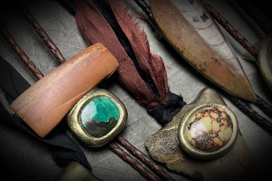 Fossil jewelry image for blog post by Become Spellbound: Fossil Jewelry, Ancient Materials & Earthly Talismans: Introducing TERRESTRIAL