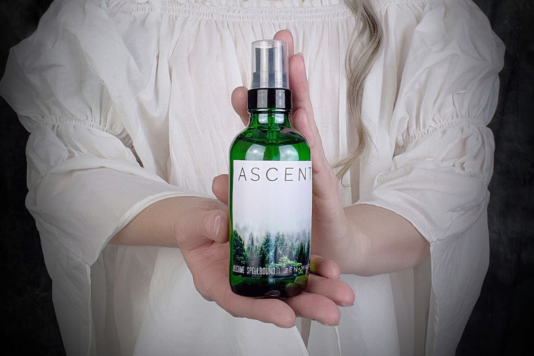 ASCENT energy spray by become spellbound and zena nd magic, spiritual perfume for uplifting meditation yoga or prayer.