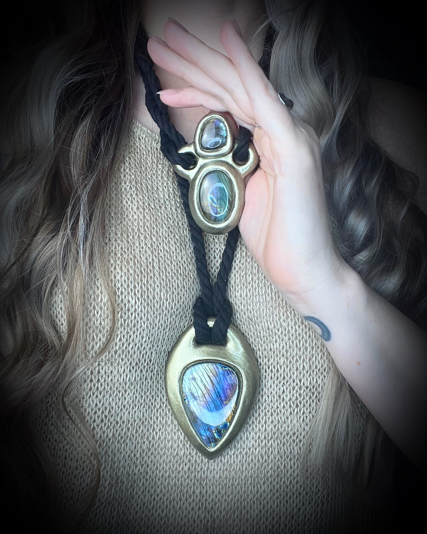 Rainbow Labradorite Multistone Talisman for Intuition and Protection - Goddess Inspired Jewelry for Her