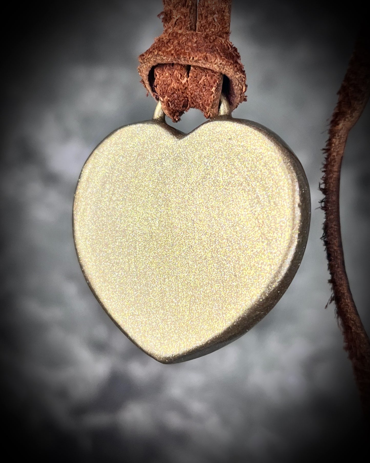 Amazonite Crystal Truth Heart Pendant — Gold or Silver Finish on Brown Leather for Truth, Intuition and Dreamwork