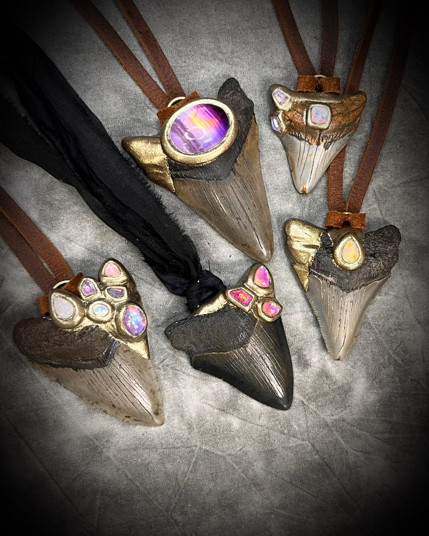 Megalodon Talisman - Rubellite Tourmaline + Black Silk for Heart Opening and Love