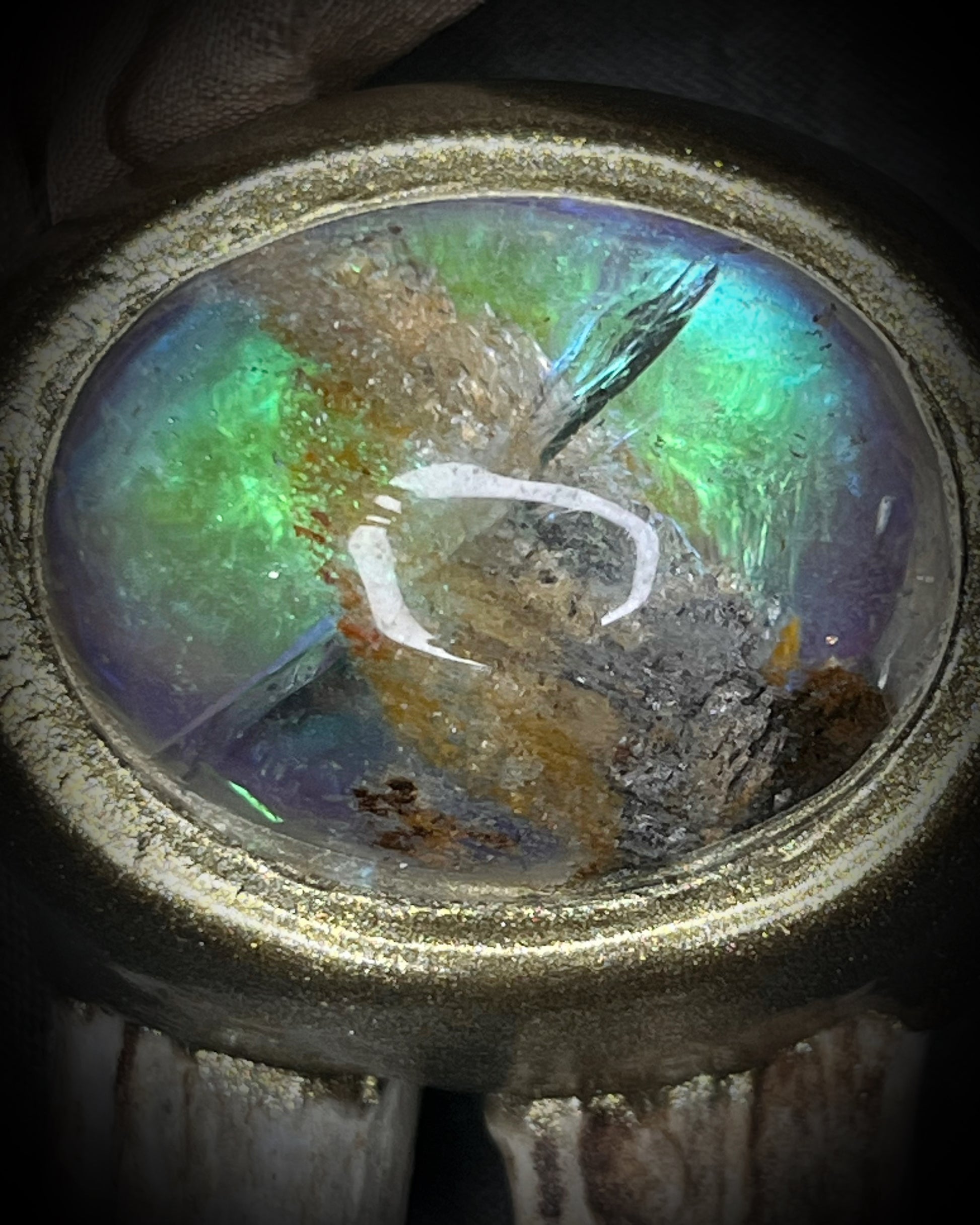 Antler and scenic quartz gemstone handmade shamanic crystal healing talisman.  2026 modern maximalist organic jewelry.