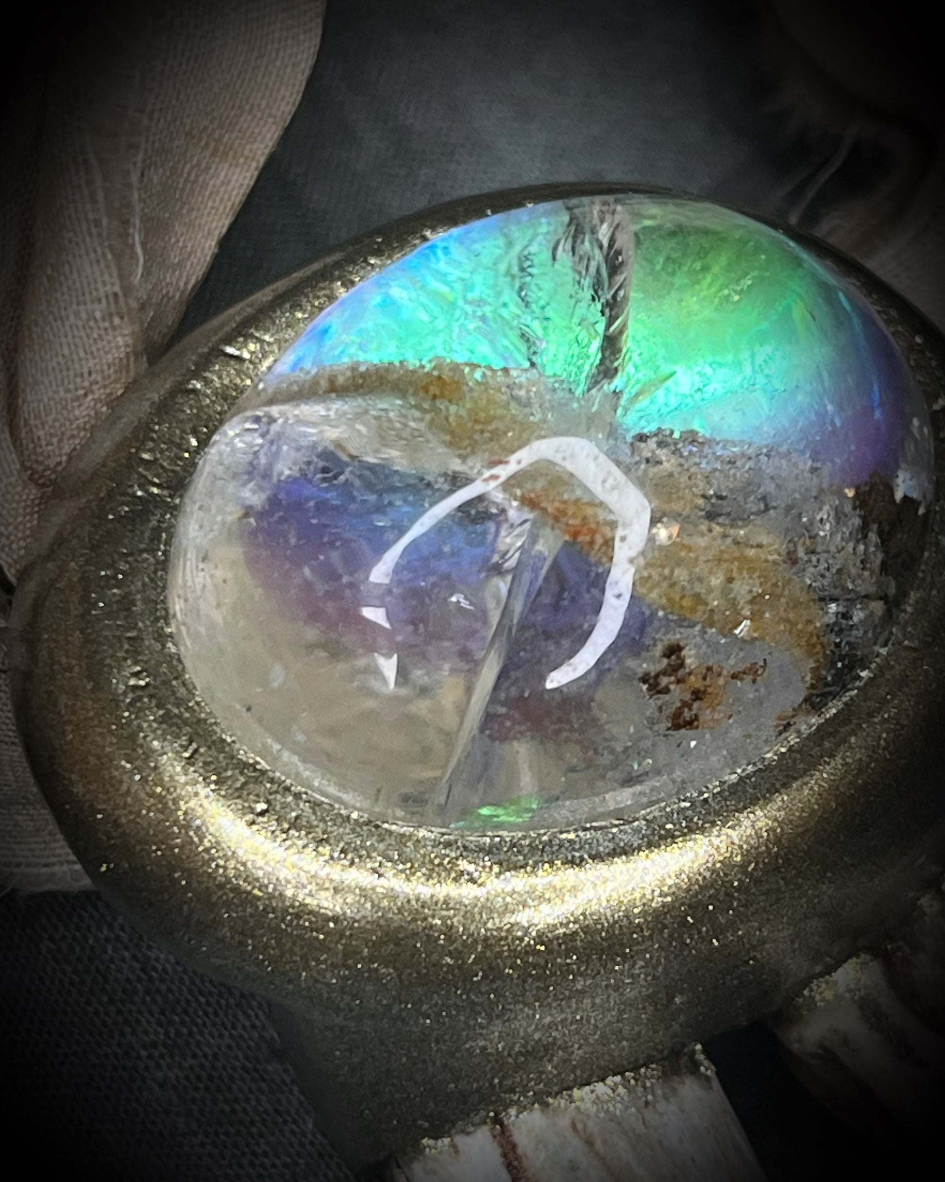 Antler and scenic quartz gemstone handmade shamanic crystal healing talisman.  2026 modern maximalist organic jewelry.