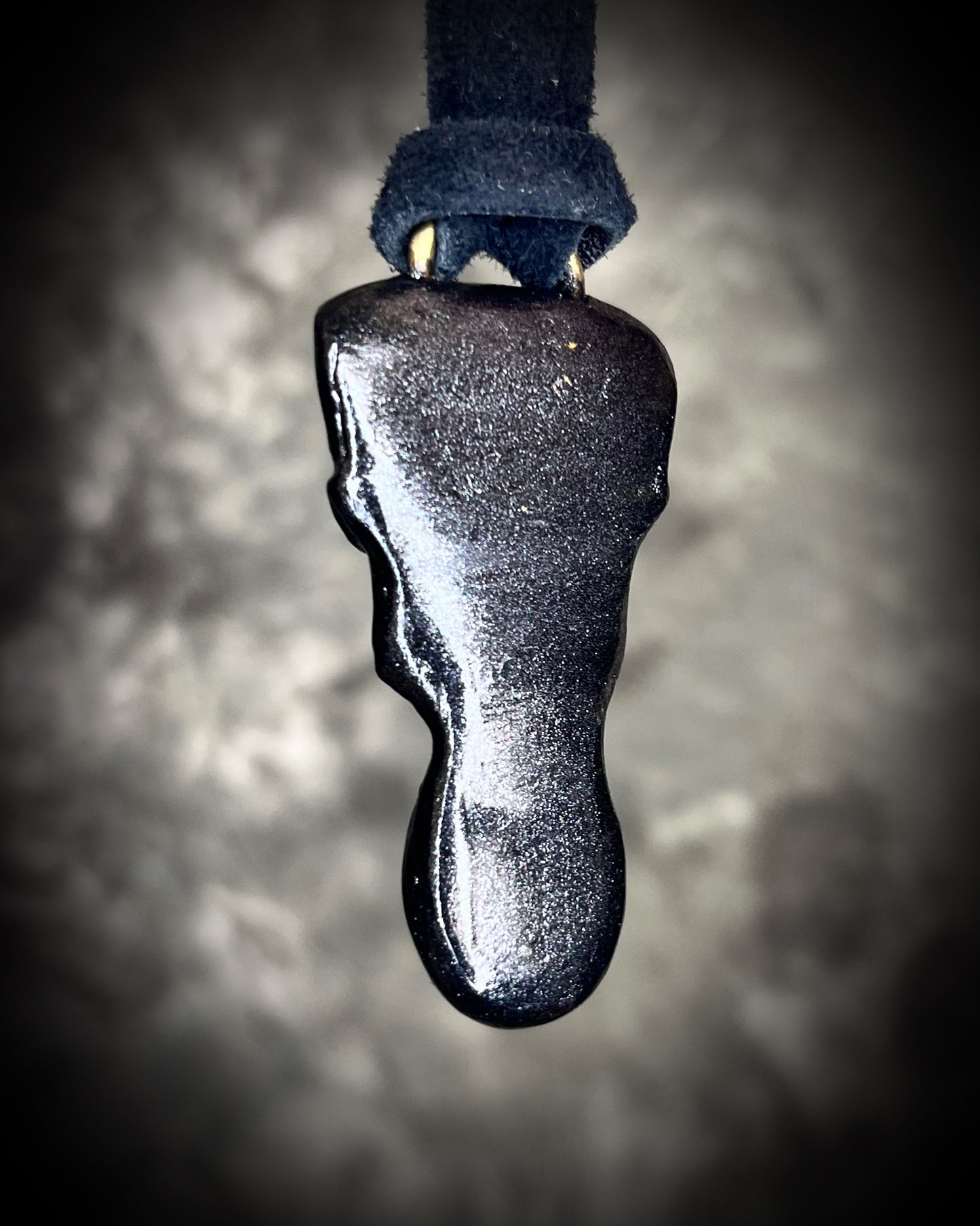 Black skull and green kyanite crystal necklace on black leather.  Macabre gothic jewelry for her, halloween gemstone jewelry for fall 2025 gift for him.