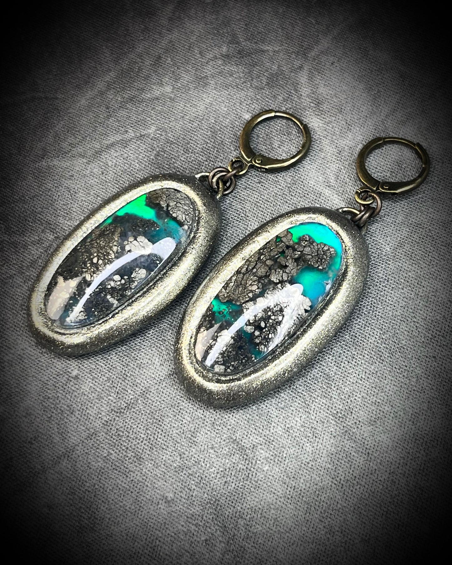 Blue Lagoon mermaid crystal healing marcasite agate earrings. Crystal dangle earrings in a gold finish, best holiday gift for her!