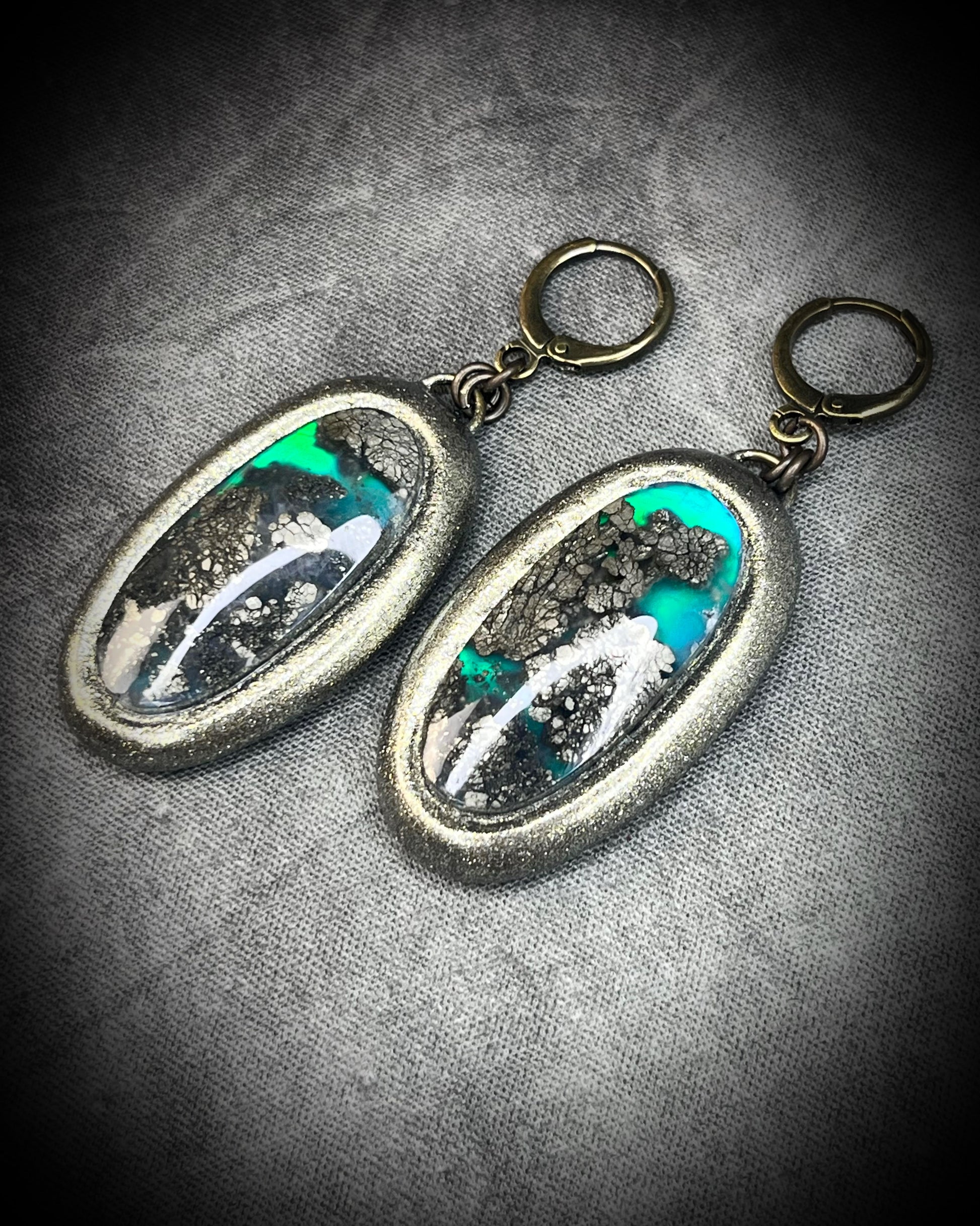 Blue Lagoon mermaid crystal healing marcasite agate earrings. Crystal dangle earrings in a gold finish, best holiday gift for her!