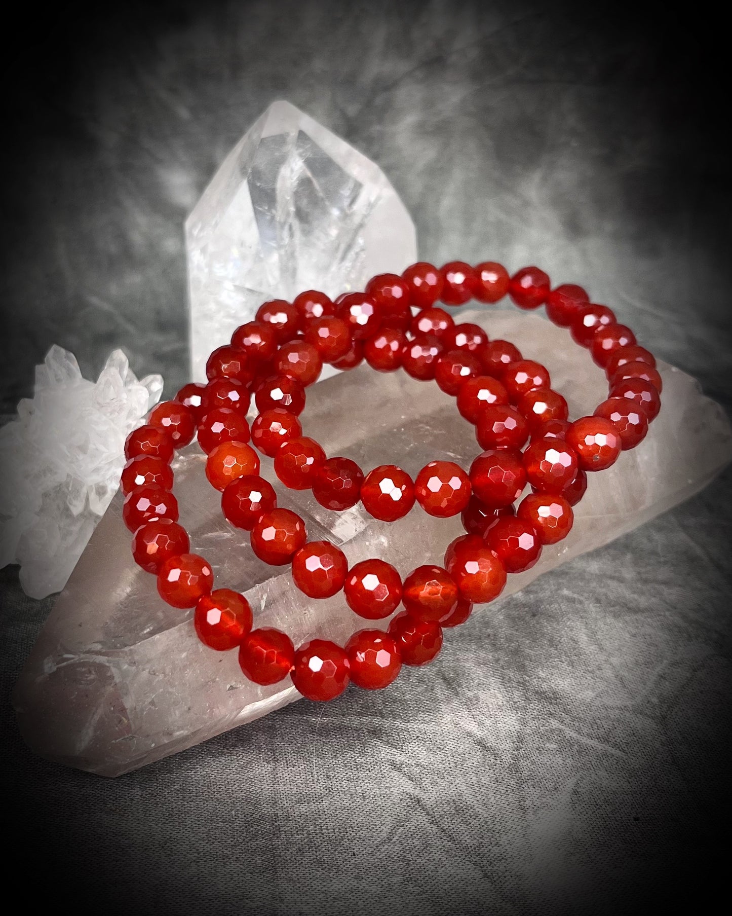 Raw stone, natural crystal healing beaded bracelets for protection, grounding, emf shielding and gemstone magic!  Crystal stacking bracelets for modern maximalism and dopamine dressing!