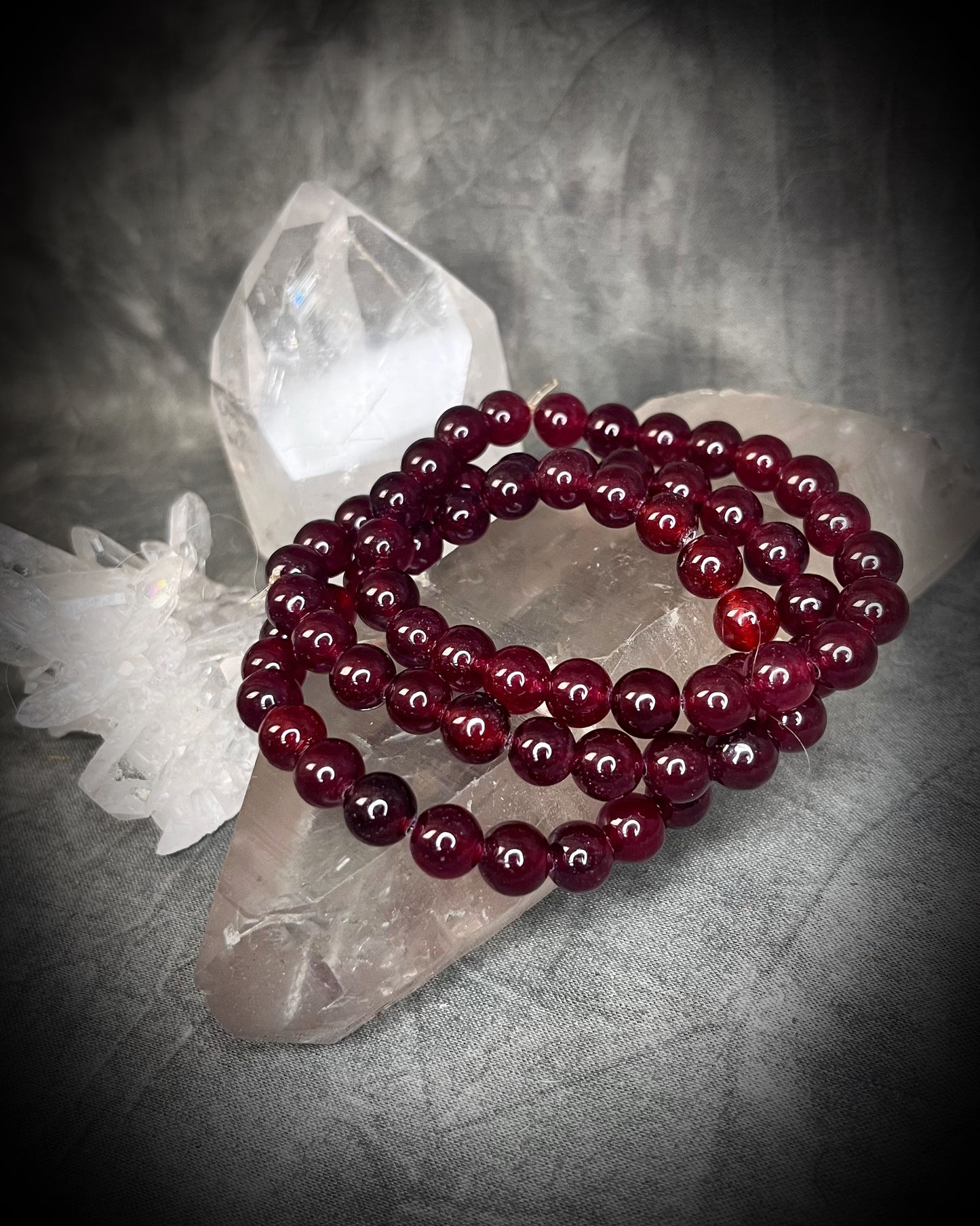 Raw stone, natural crystal healing beaded bracelets for protection, grounding, emf shielding and gemstone magic!  Crystal stacking bracelets for modern maximalism and dopamine dressing!