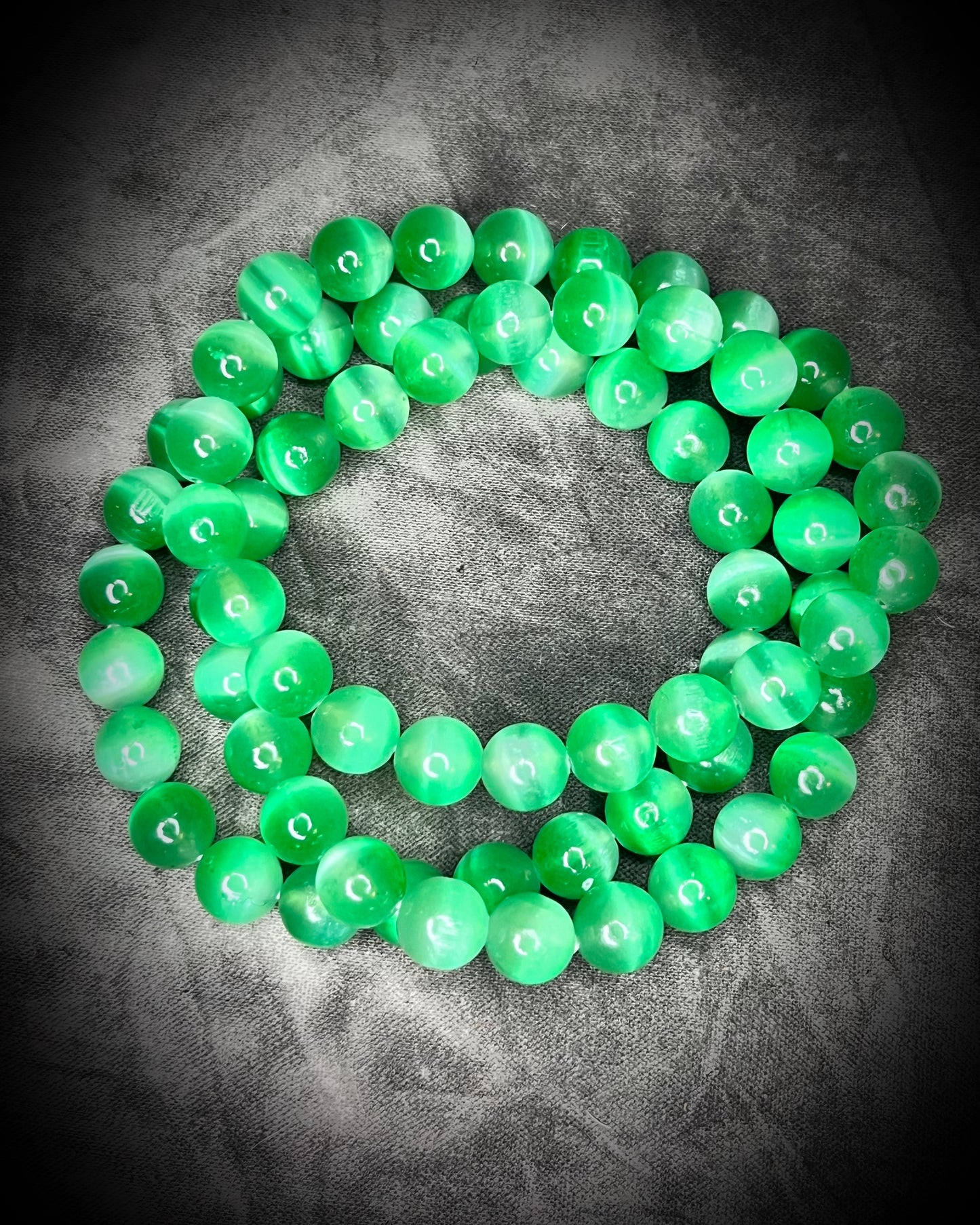 Green Selenite crystal healing beaded bracelets for protection, grounding, emf shielding and gemstone magic!  Crystal stacking bracelets for holiday gifting and new year resolution setting.