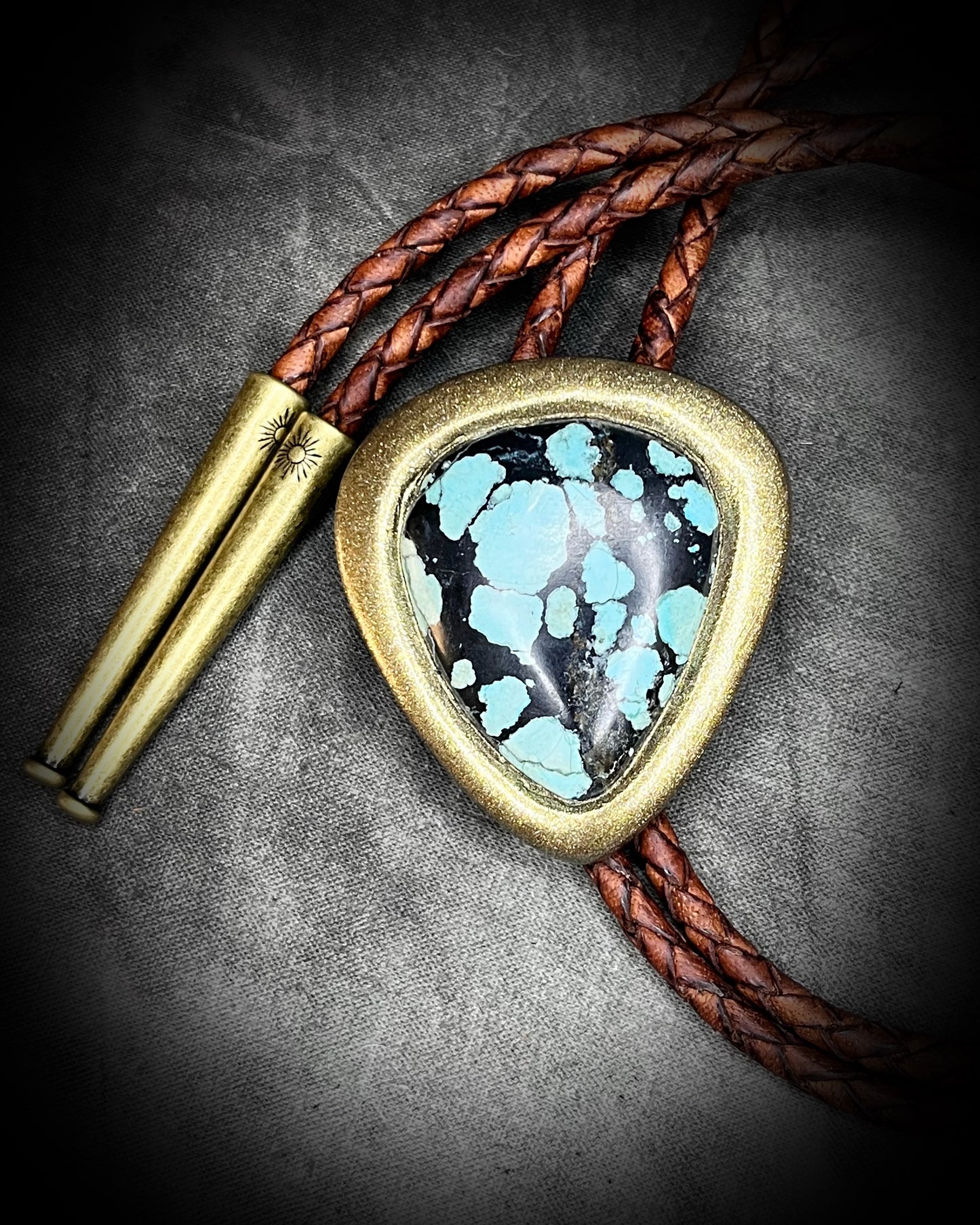 Handmade spiritual western boho inspired bolo tie gift for him, modern day outlaw accessories. 