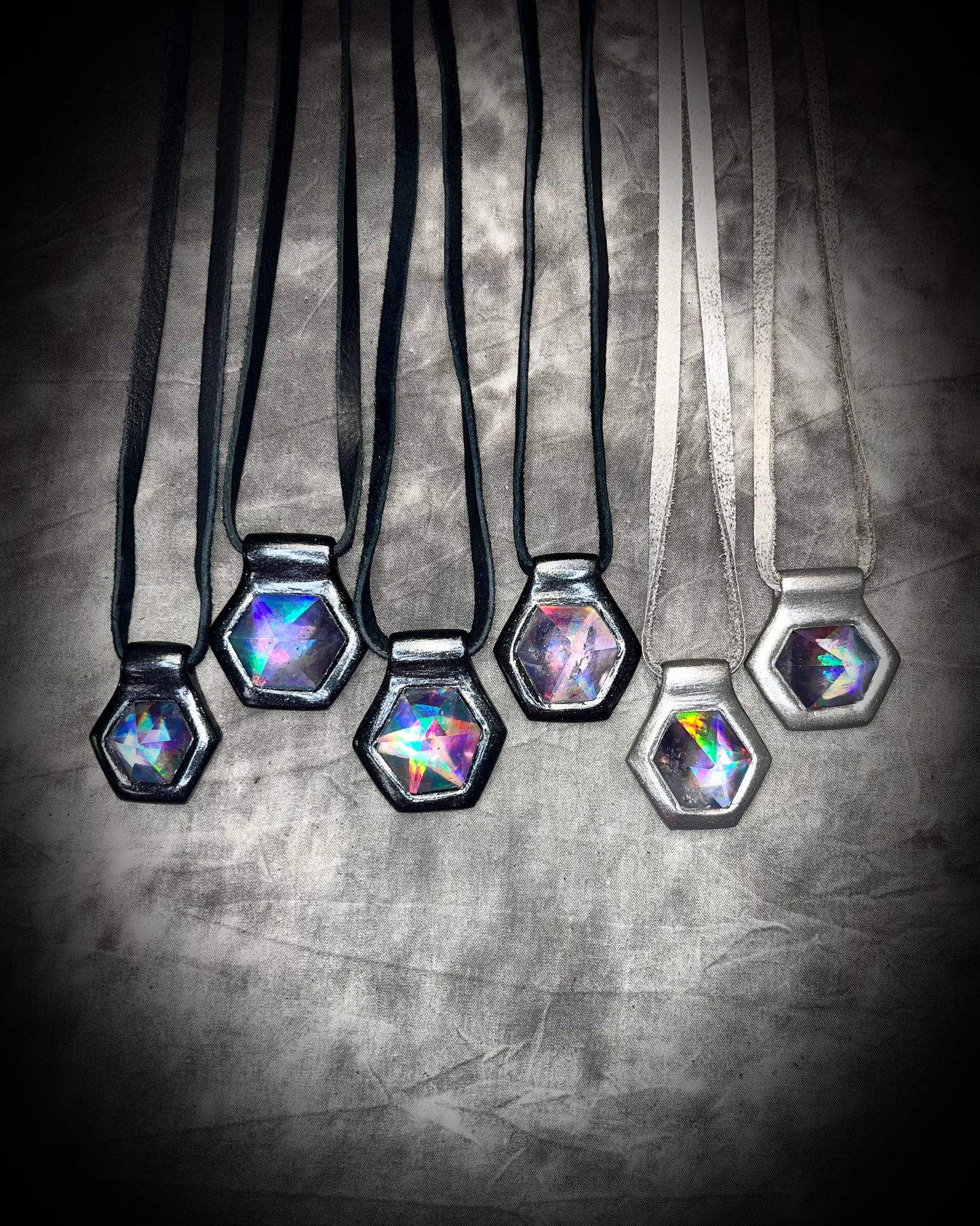 Pre-Order! Quartz Gemstone Bowie Black Rainbow Crystal Healing Handmade Talisman