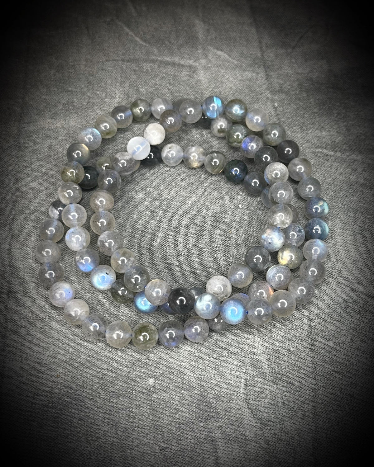 Labradorite crystal healing beaded bracelets for protection, grounding, emf shielding and gemstone magic!  Crystal stacking bracelets for gifting and everyday magic.