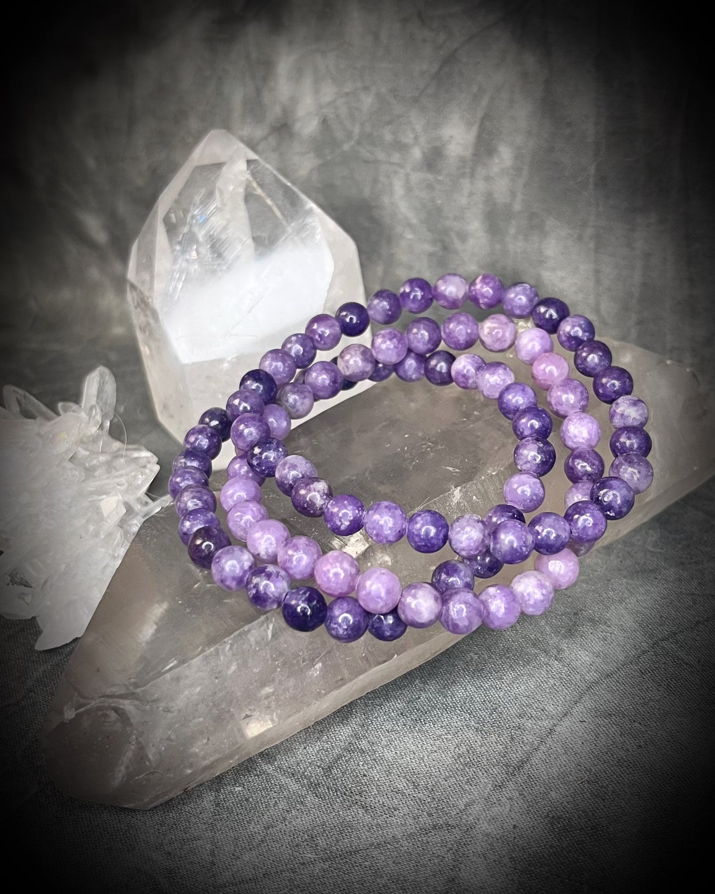 Raw stone, natural crystal healing beaded bracelets for protection, grounding, emf shielding and gemstone magic!  Crystal stacking bracelets for modern maximalism and dopamine dressing!