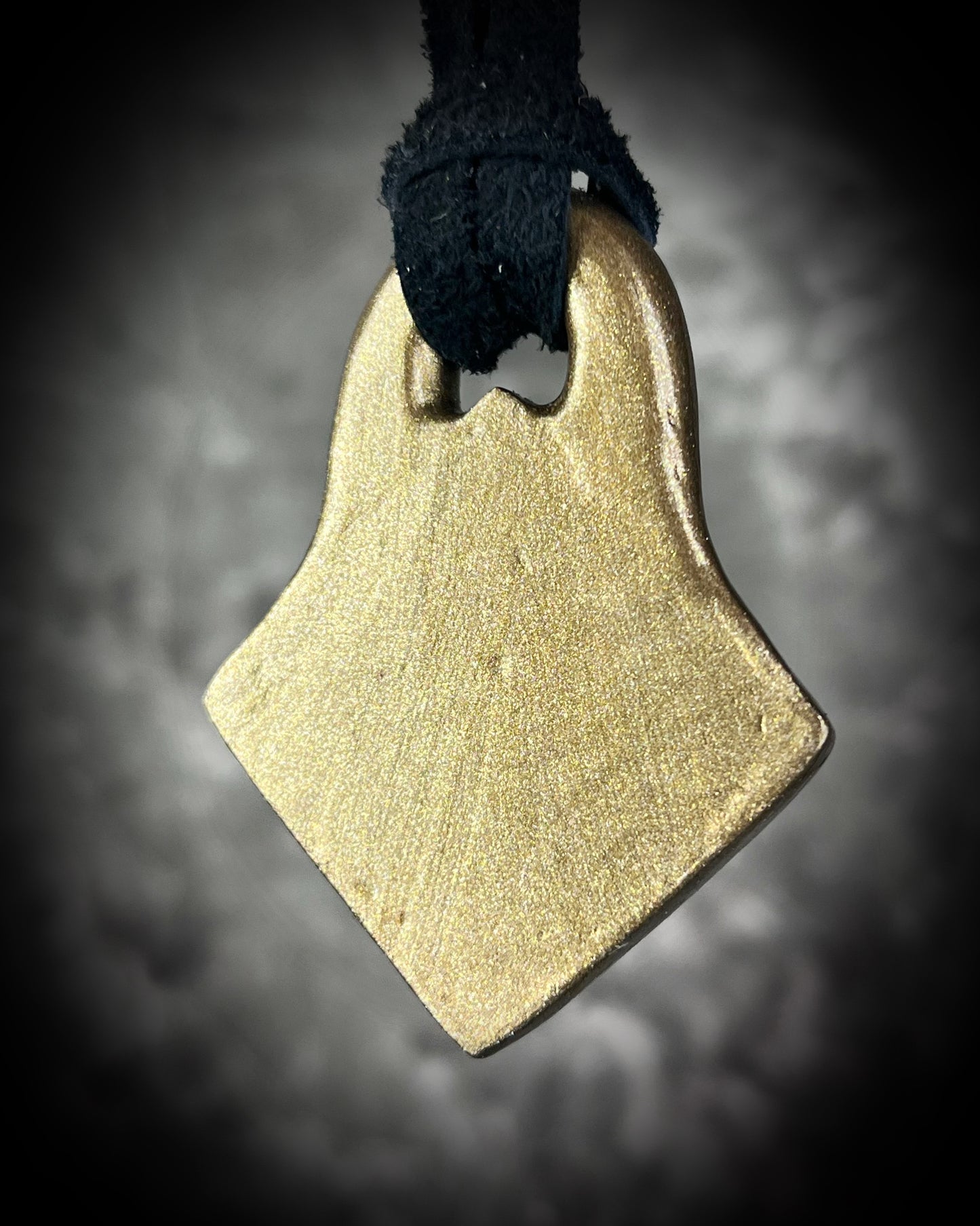 Mystical opalescent quartz pyramid pendant in gold on black leather cord, crystal statement necklace, celestial boho jewelry, handmade talisman.