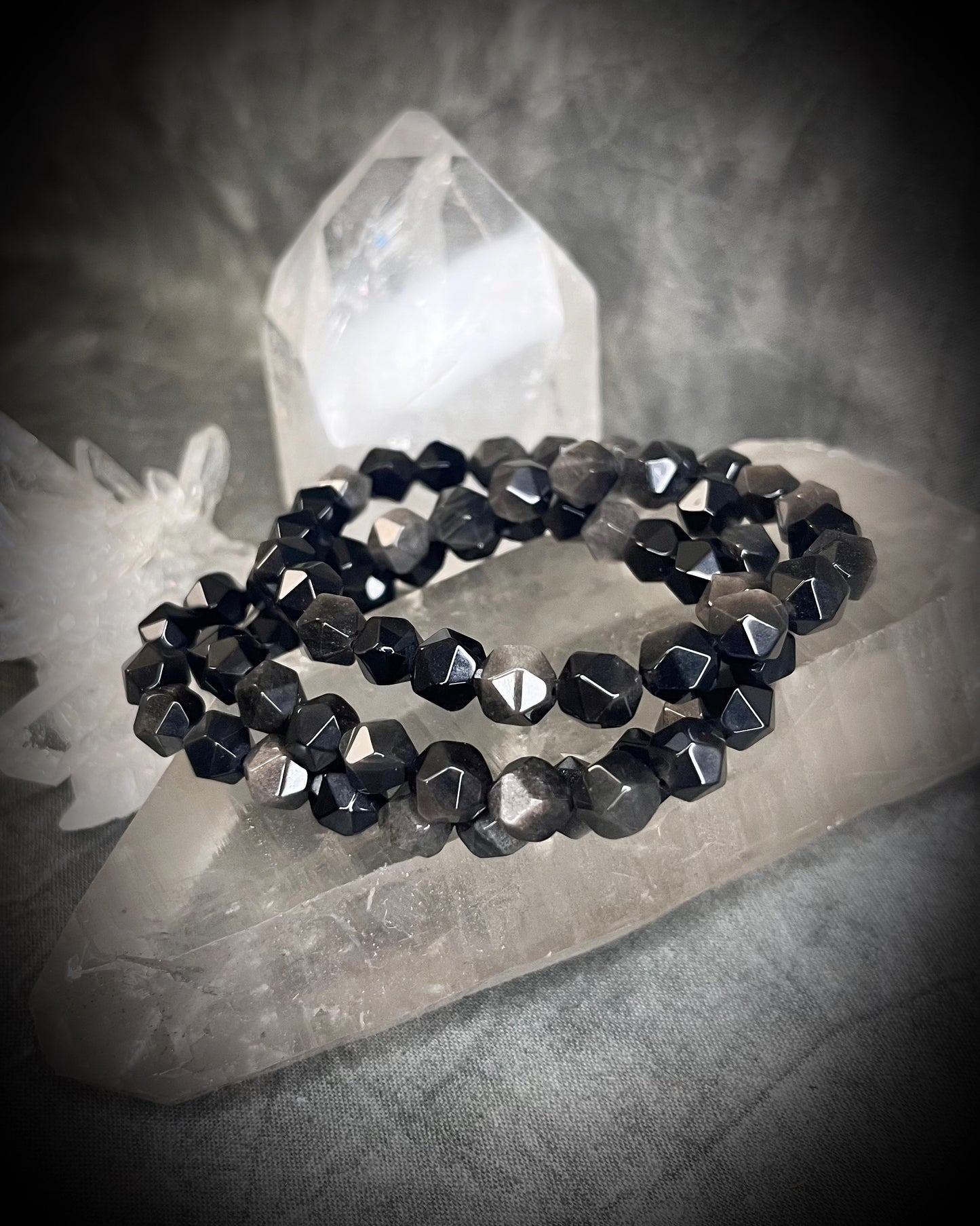 Raw stone, natural crystal healing beaded bracelets for protection, grounding, emf shielding and gemstone magic!  Crystal stacking bracelets for modern maximalism and dopamine dressing!