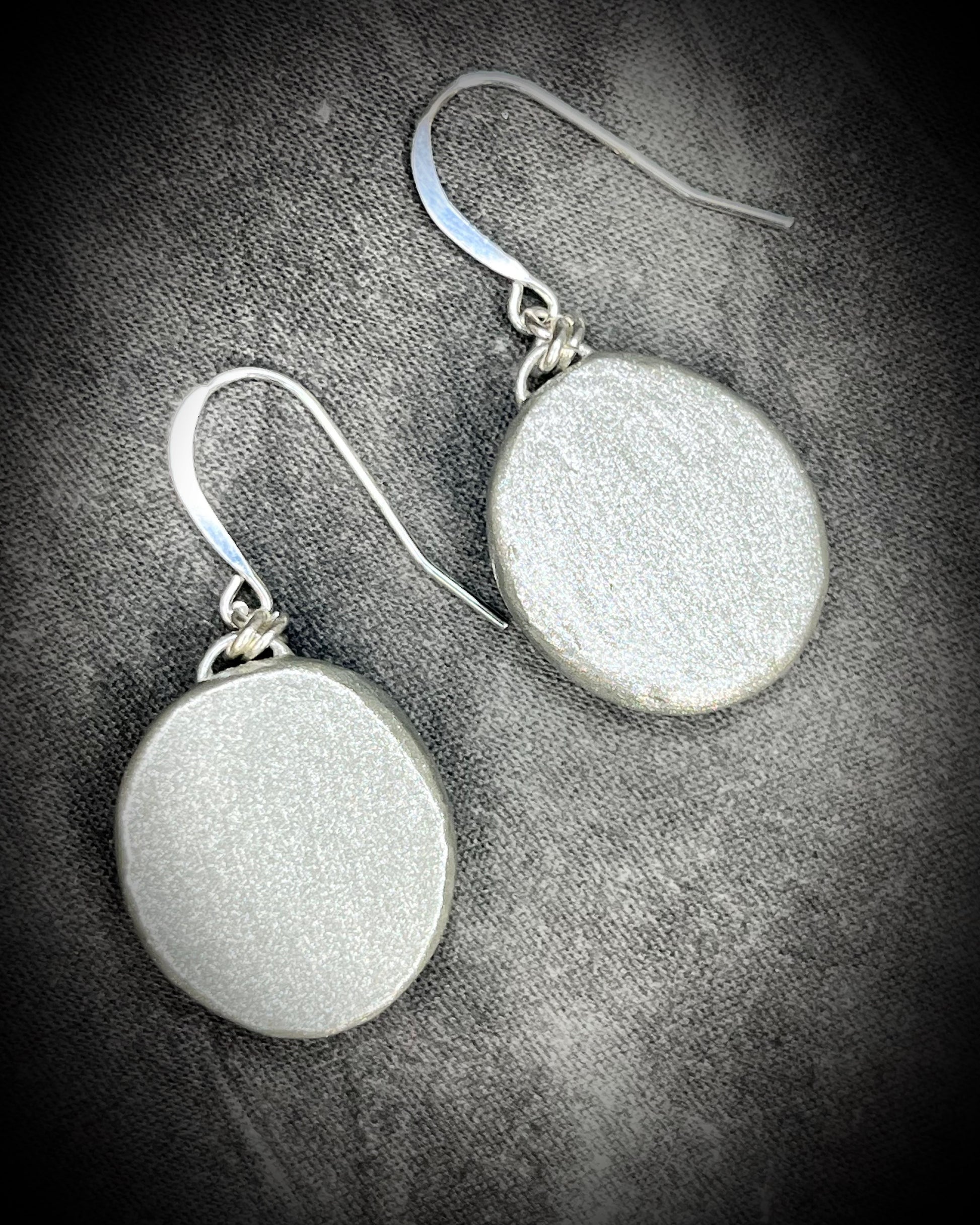 Hematite grounding and protection jewelry, handmade hematite crystal earrings with sterling silver earring hooks.