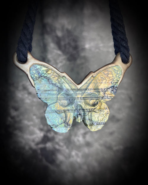 Labradorite Deaths Head Moth Talisman