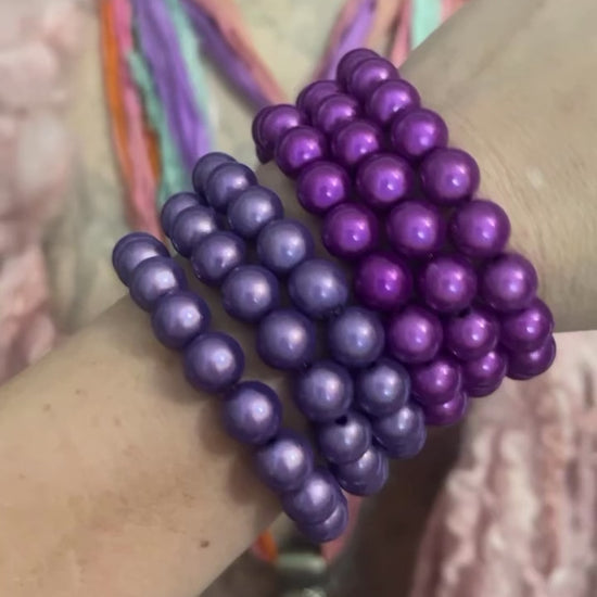 Colorful Eclipse bracelets from Become Spellbound!  Magical illusion bracelets for stacking, parties, summer jewelry, festivals, raves, travel jewelry and more! Gift for her, rainbow beaded bracelet. 